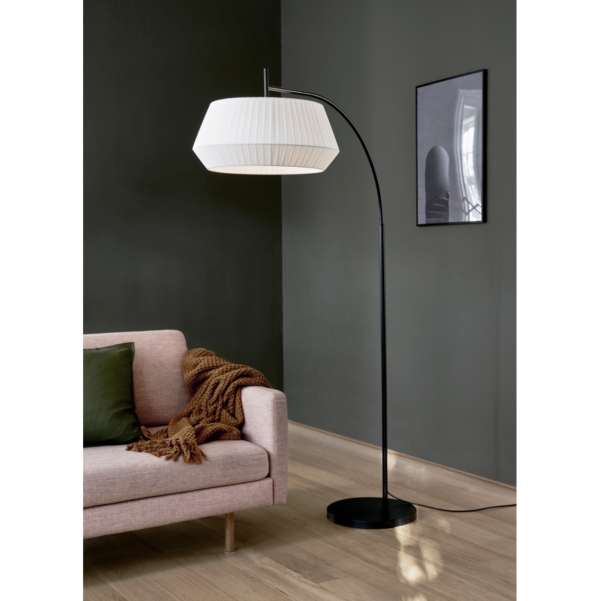 Nordlux - Торшер DICTE 1xE27/60W/230V чорний/білий