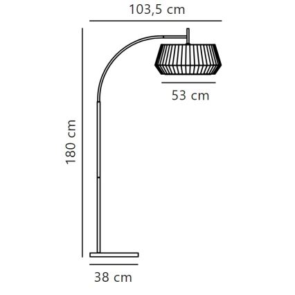 Nordlux - Торшер DICTE 1xE27/60W/230V чорний/бежевий