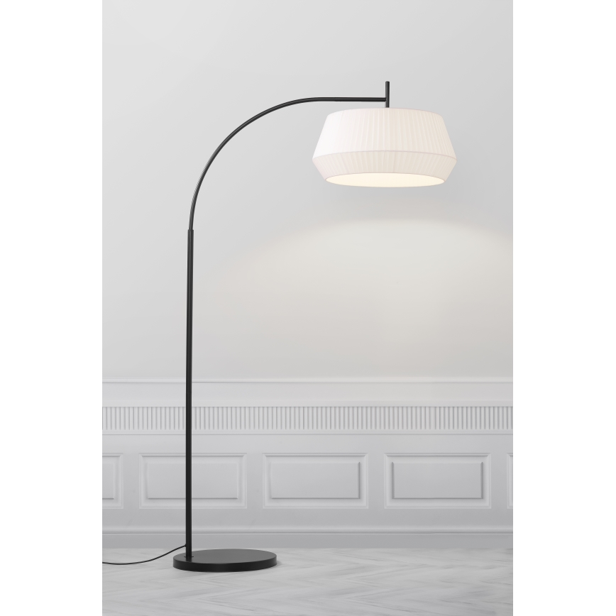 Nordlux - Торшер DICTE 1xE27/60W/230V чорний/білий