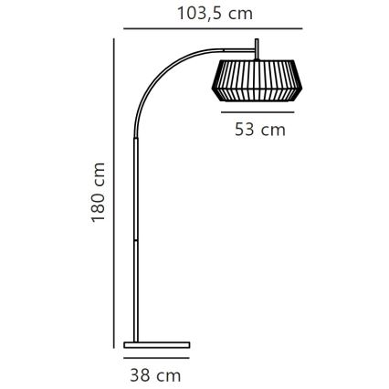 Nordlux - Торшер DICTE 1xE27/60W/230V чорний/білий