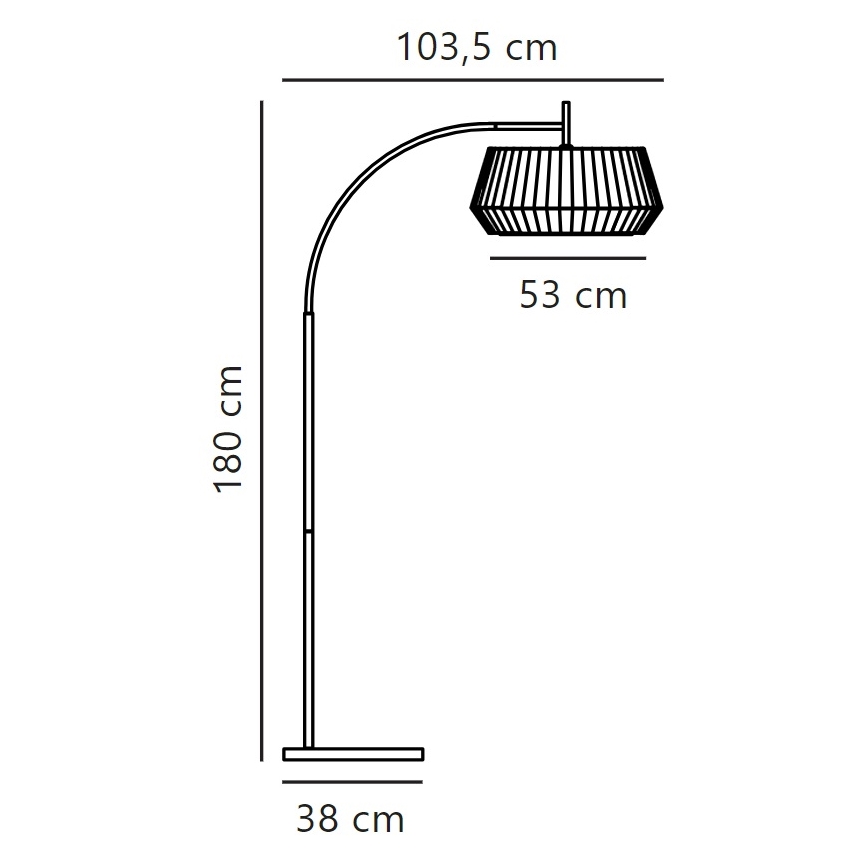 Nordlux - Торшер DICTE 1xE27/60W/230V чорний/білий