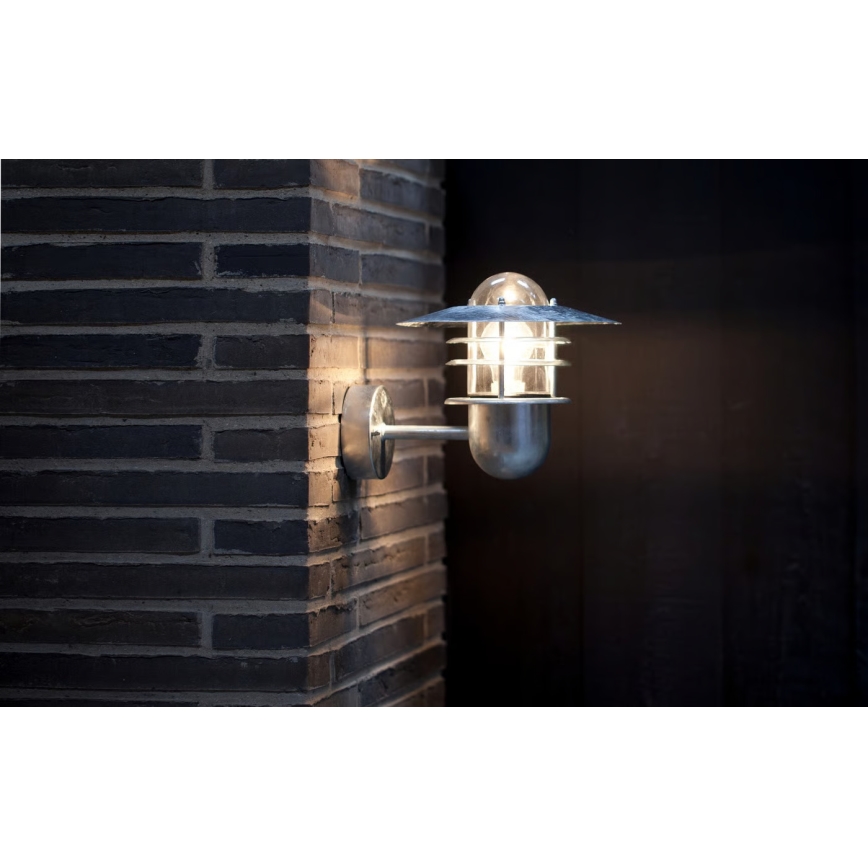 Nordlux - Уличный настенный светильник AGGER 1xE27/60W/230V IP54 серебристый