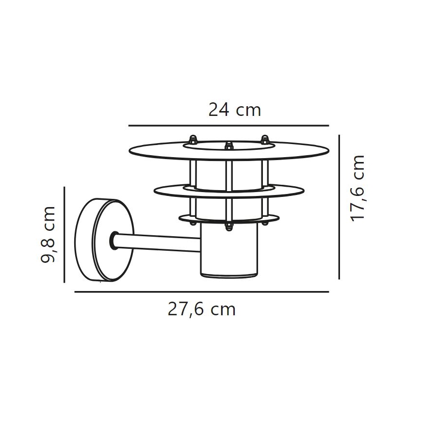 Nordlux - Уличный настенный светильник BASTIA 1xE14/12W/230V IP54 матовый хром