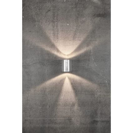 Nordlux - уличный настенный светодиодный светильник CANTO 2xLED/6W/230V IP44 серебристый
