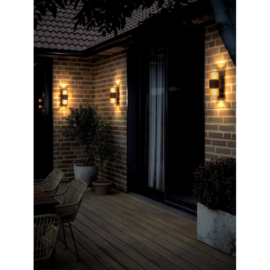 Nordlux - Уличный настенный светильник ALUDRA 2xE27/15W/230V IP54 коричневый