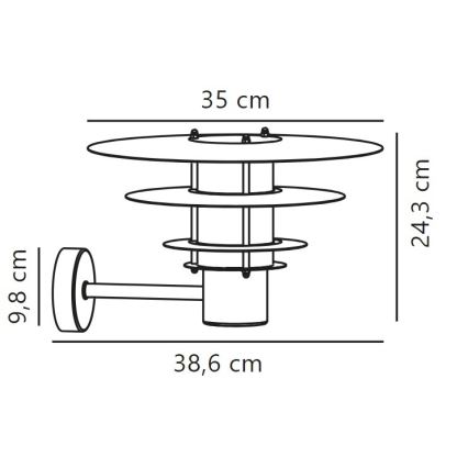 Nordlux - Уличный настенный светильник BASTIA 1xE27/20W/230V IP54 черный