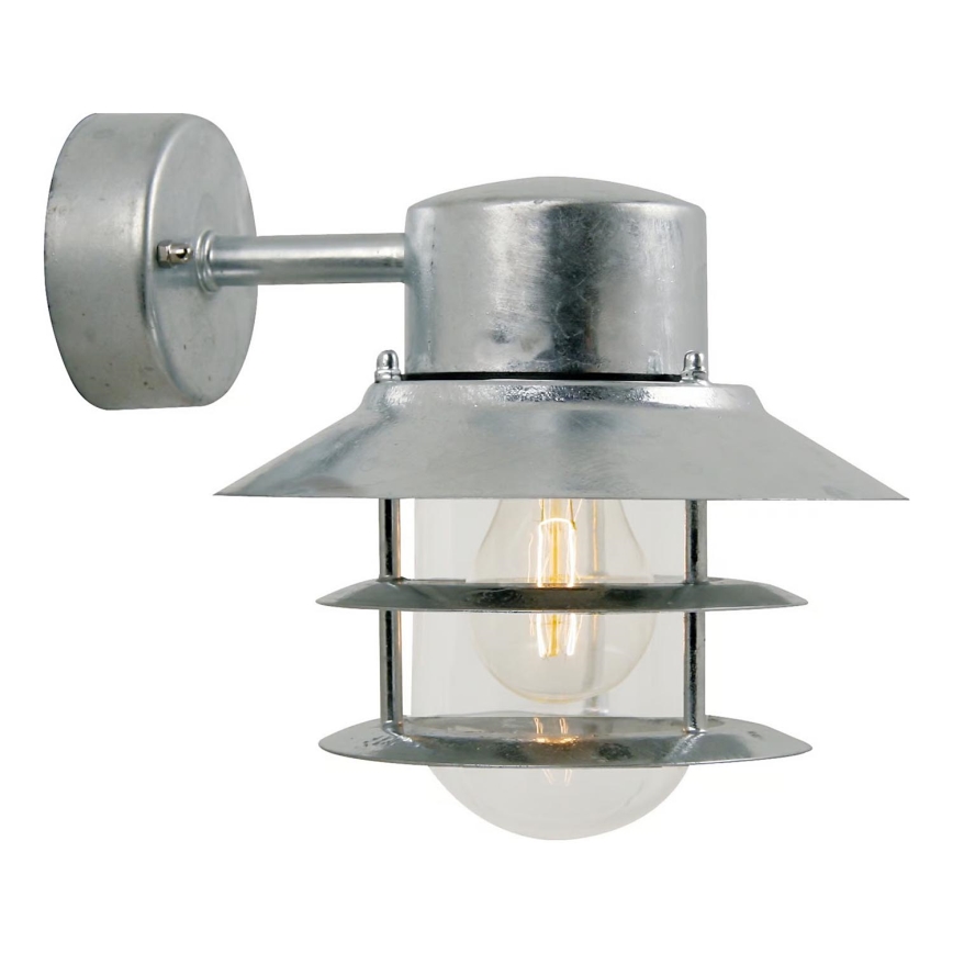 Nordlux - Уличный настенный светильник BLOKHUS 1xE27/60W/230V IP54 серебристый