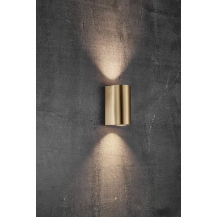 Nordlux - Уличный настенный светильник CANTO 2xGU10/28W/230V IP44 латунь