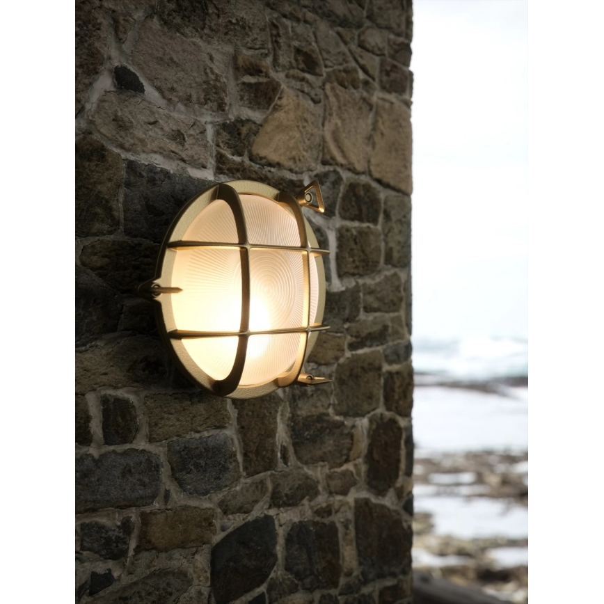 Nordlux - Уличный настенный светильник POLPERRO 1xE27/12,5W/230V IP64 латунь