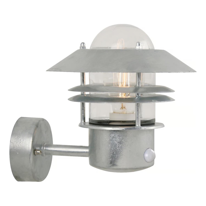 Nordlux - Уличный настенный светильник с датчиком BLOKHUS 1xE27/60W/230V IP54