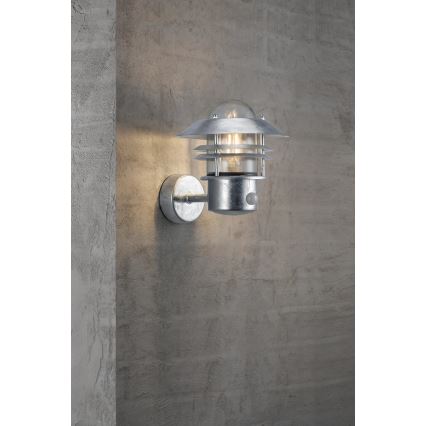 Nordlux - Уличный настенный светильник с датчиком BLOKHUS 1xE27/60W/230V IP54