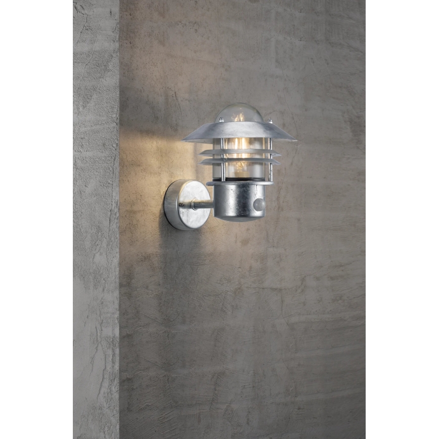 Nordlux - Уличный настенный светильник с датчиком BLOKHUS 1xE27/60W/230V IP54