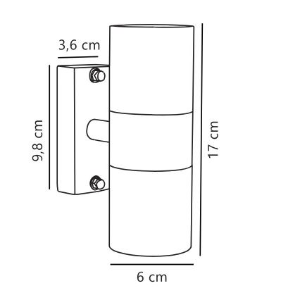 Nordlux - Уличный настенный светильник TIN 2xGU10/35W/230V IP54 черный