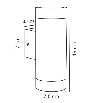 Nordlux - Уличный настенный светильник TIN 2xGU10/35W/230V IP54 черный