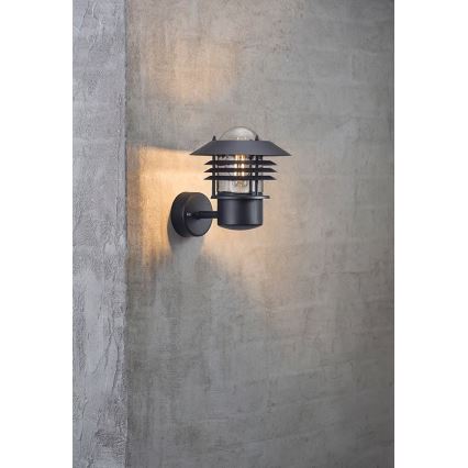 Nordlux - Уличный настенный светильник VEJERS 1xE27/60W/230V IP54 чёрный