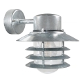Nordlux - Уличный настенный светильник VEJERS 1xE27/60W/230V IP54 серебристый