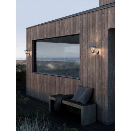 Nordlux - Уличный настенный светильник VEJERS 1xE27/60W/230V IP54 серебристый