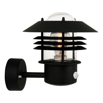 Nordlux - уличный настенный светильник VEJERS с датчиком, 1xE27/60W/230V, IP54, серебристый