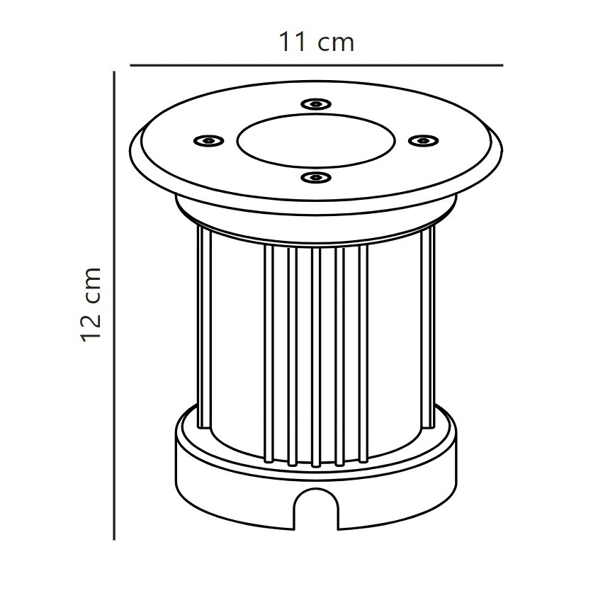 Nordlux - Уличный тротуарный светильник PATO 1xGU10/35W/230V IP65 матовый хром круглый