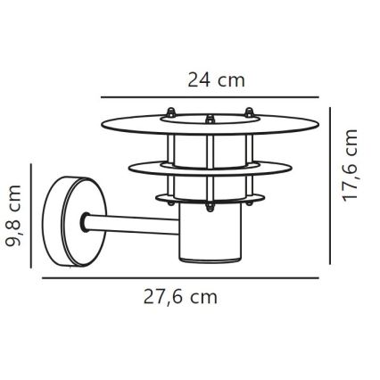Nordlux - Вуличний настінний світильник BASTIA 1xE14/12W/230V IP54 матовий хром