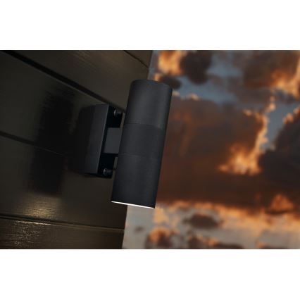 Nordlux - Вуличний настінний світильник TIN 2xGU10/35W/230V IP54 чорний