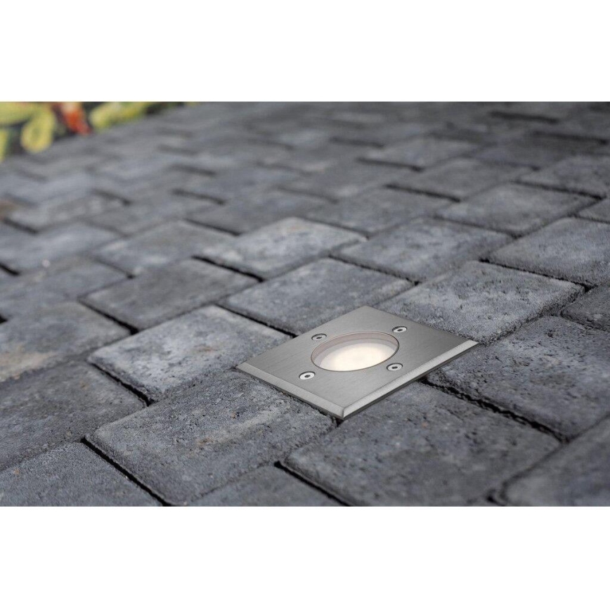 Nordlux - Вуличний ґрунтовий світильник PATO 1xGU10/35W/230V IP65 матовий хром квадратний