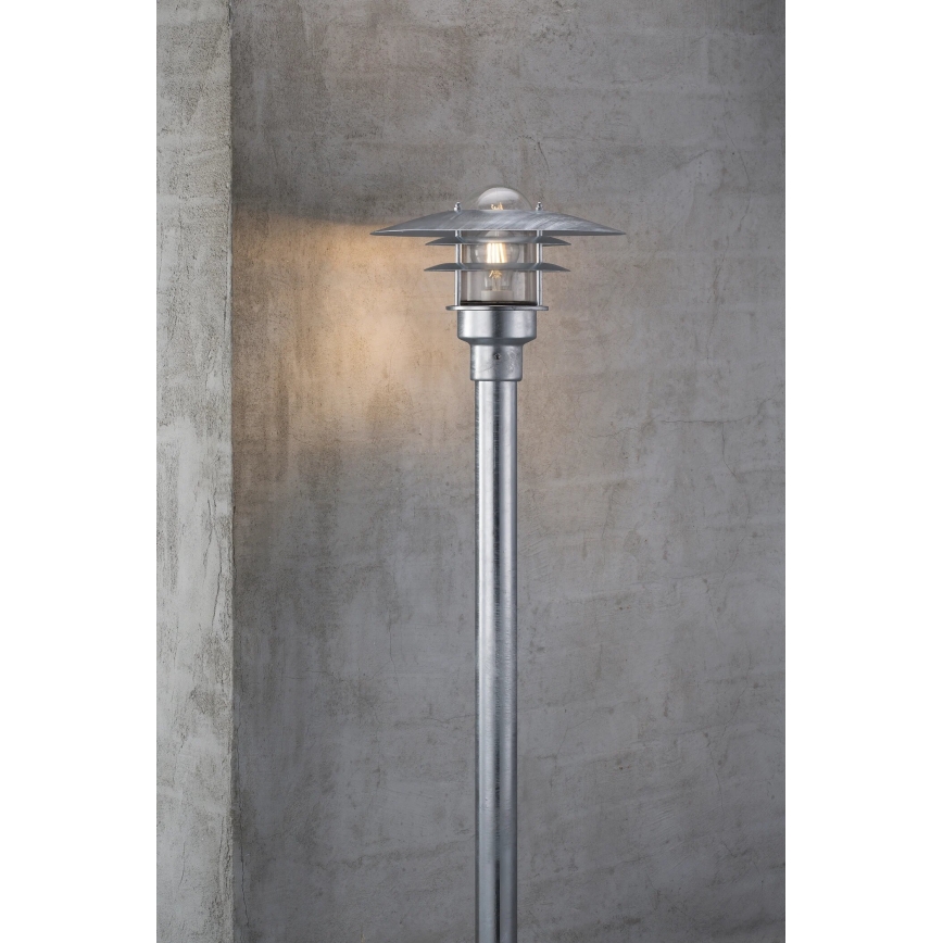 Nordlux - Вулична лампа LONSTRUP 1xE27/60W/230V IP44 матовий хром 116 см
