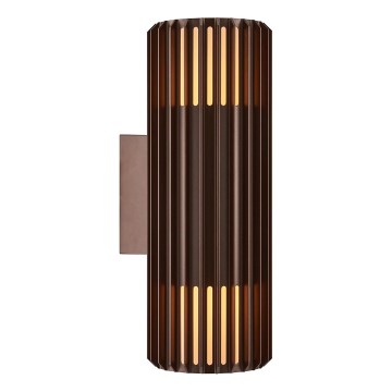 Nordlux - Вуличний настінний світильник ALUDRA 2xE27/15W/230V IP54 коричневий