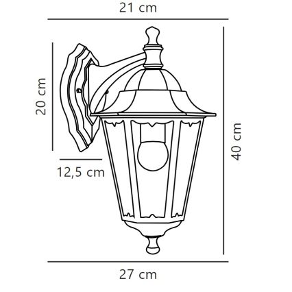 Nordlux - Вуличний настінний світильник CARDIFF 1xE27/60W/230V IP44