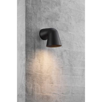 Nordlux - Вуличний настінний світильник FRONT 1xGU10/28W/230V IP44 чорний