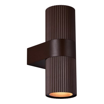 Nordlux - Вуличний настінний світильник KYKLOP 2xGU10/25W/230V IP54 коричневий
