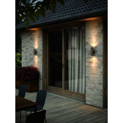 Nordlux - Вуличний настінний світильник KYKLOP 2xGU10/25W/230V IP54 коричневий