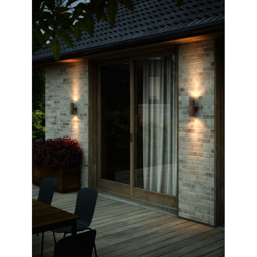 Nordlux - Вуличний настінний світильник KYKLOP 2xGU10/25W/230V IP54 коричневий