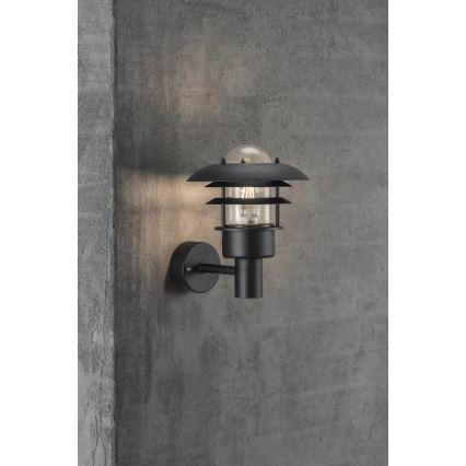 Nordlux - Вуличний настінний світильник LONSTRUP 1xE27/60W/230V IP44 чорний