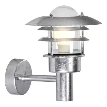 Nordlux - Вуличний настінний світильник LONSTRUP 1xE27/60W/230V IP44 срібний