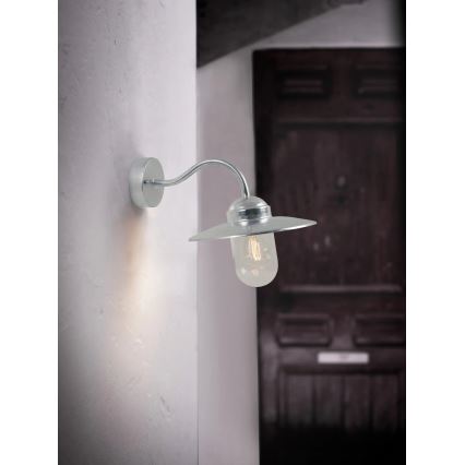 Nordlux - Вуличний настінний світильник LUXEMBOURG 1xE27/60W/230V IP54 срібний