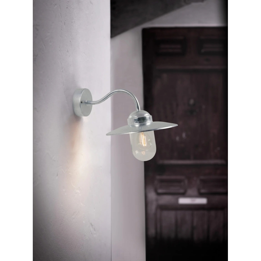Nordlux - Вуличний настінний світильник LUXEMBOURG 1xE27/60W/230V IP54 срібний