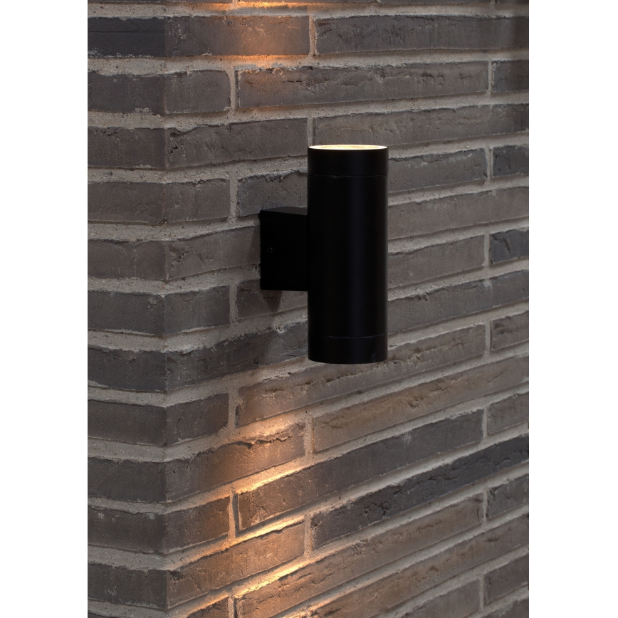 Nordlux - Вуличний настінний світильник TIN 2xGU10/35W/230V IP54 чорний
