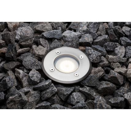 Nordlux - Вуличний ґрунтовий світильник PATO 1xGU10/35W/230V IP65 матовий хром круглий