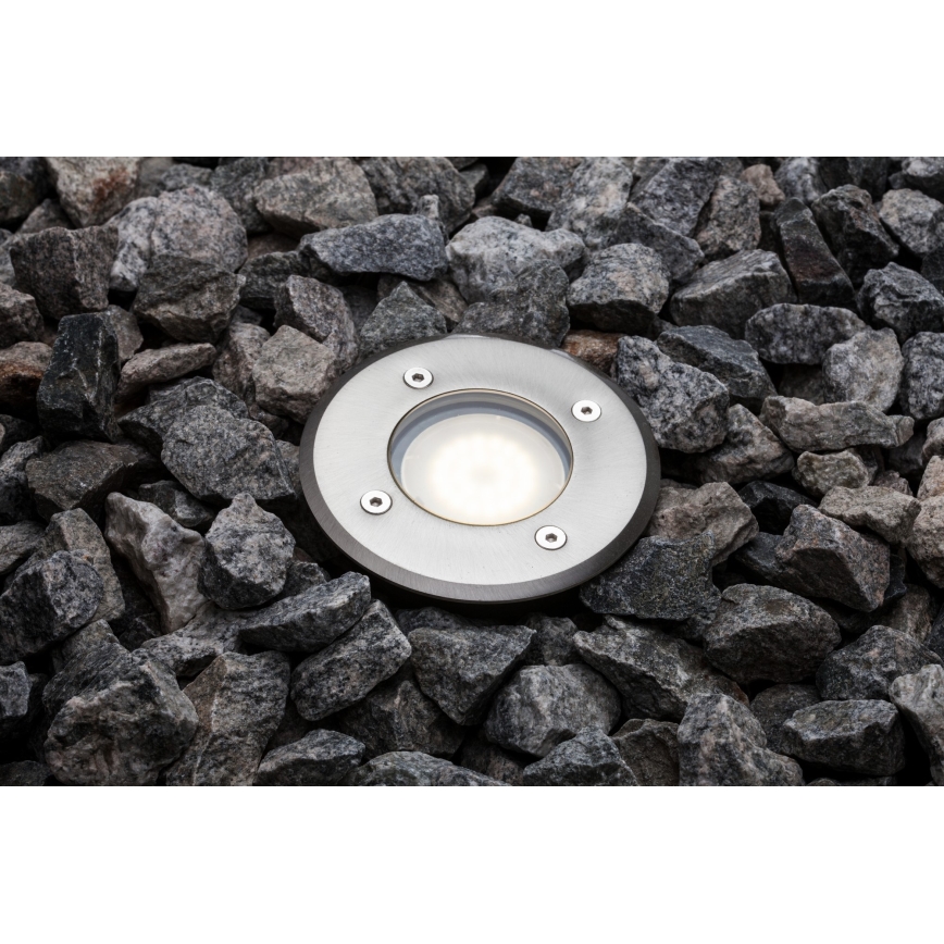 Nordlux - Вуличний ґрунтовий світильник PATO 1xGU10/35W/230V IP65 матовий хром круглий
