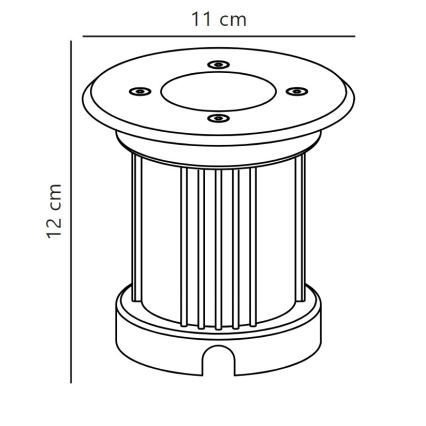 Nordlux - Вуличний ґрунтовий світильник PATO 1xGU10/35W/230V IP65 матовий хром круглий