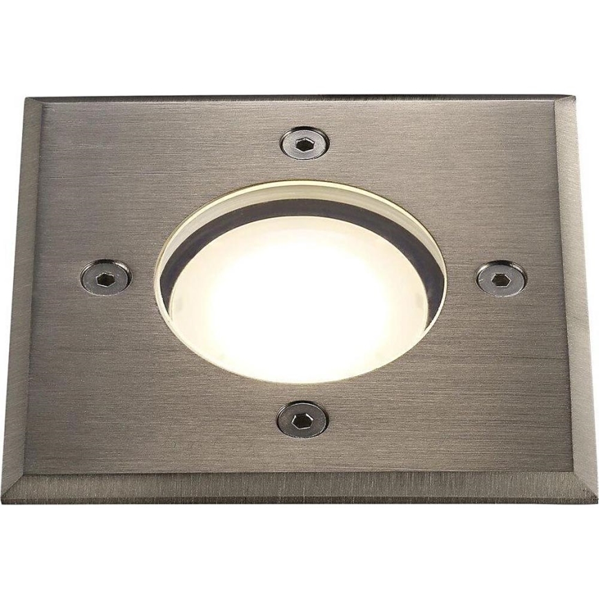 Nordlux - Вуличний ґрунтовий світильник PATO 1xGU10/35W/230V IP65 матовий хром квадратний