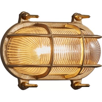 Nordlux - Зовнішній настінний світильник HELFORD 1xE27/12,5W/230V IP64 латунь