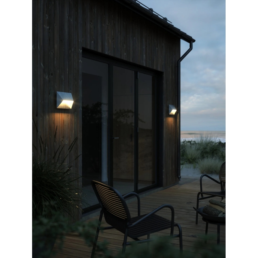 Nordlux - Зовнішній настінний світильник PONTIO 2xGU10/25W/230V IP54 сріблястий