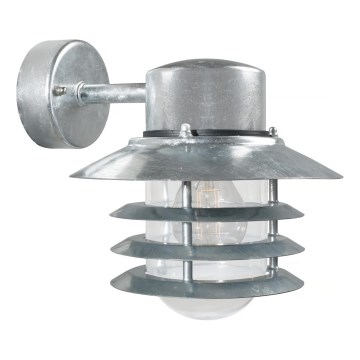 Nordlux - Зовнішній настінний світильник VEJERS 1xE27/60W/230V IP54 сріблястий