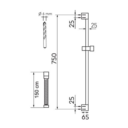 Novaservis - Душевой гарнитур ECO матовый черный