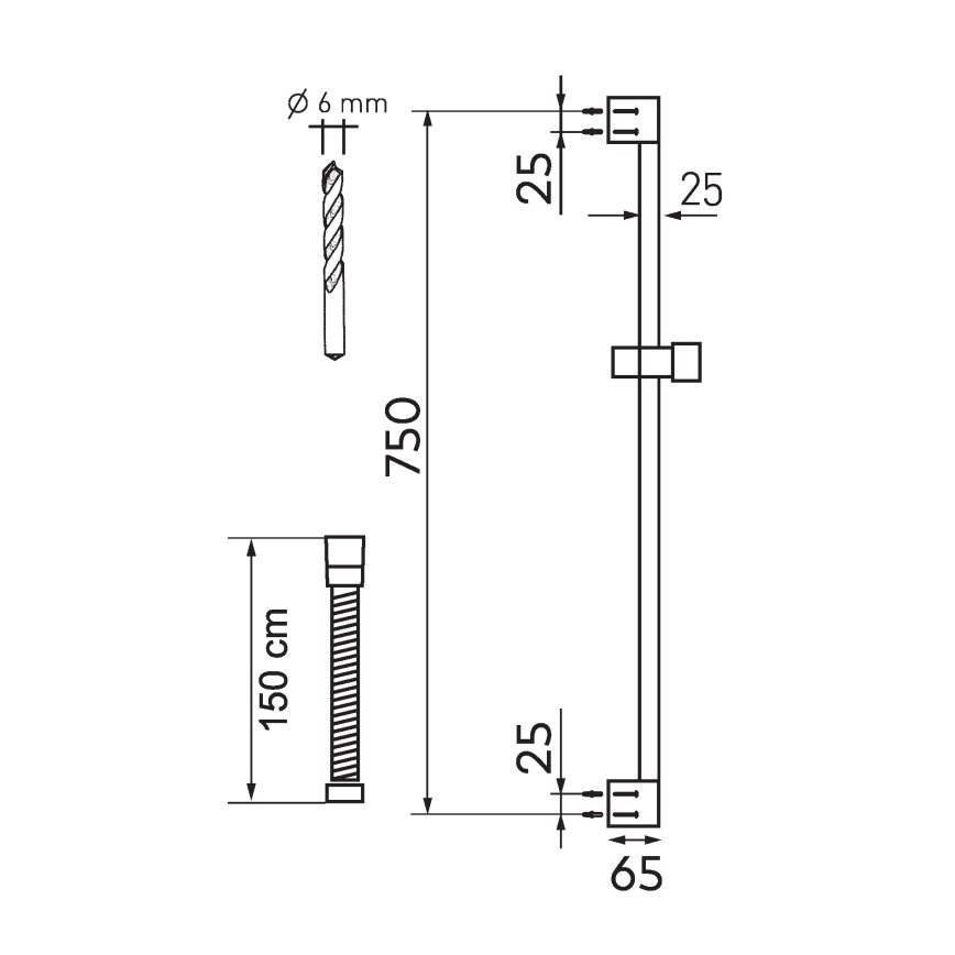 Novaservis - Душевой гарнитур ECO матовый черный