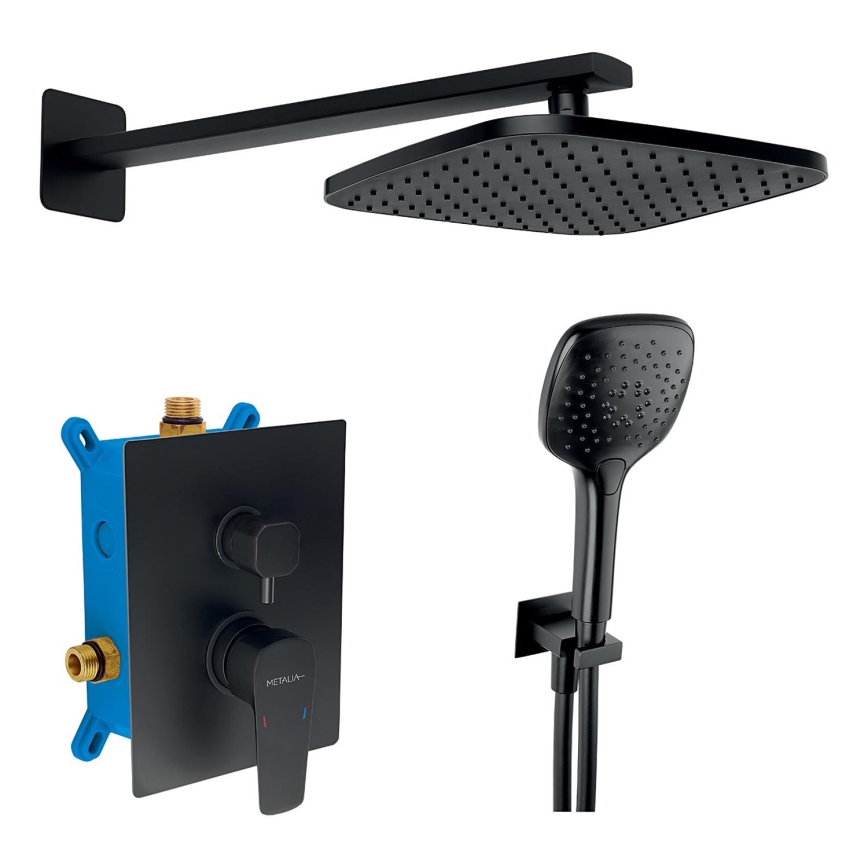 Novaservis - Душовий набір зі змішувачем із прихованим монтажем METALIA ECO матовий чорний