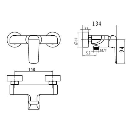 Novaservis - Душовий змішувач NOBLESS TINA глянцевий хром