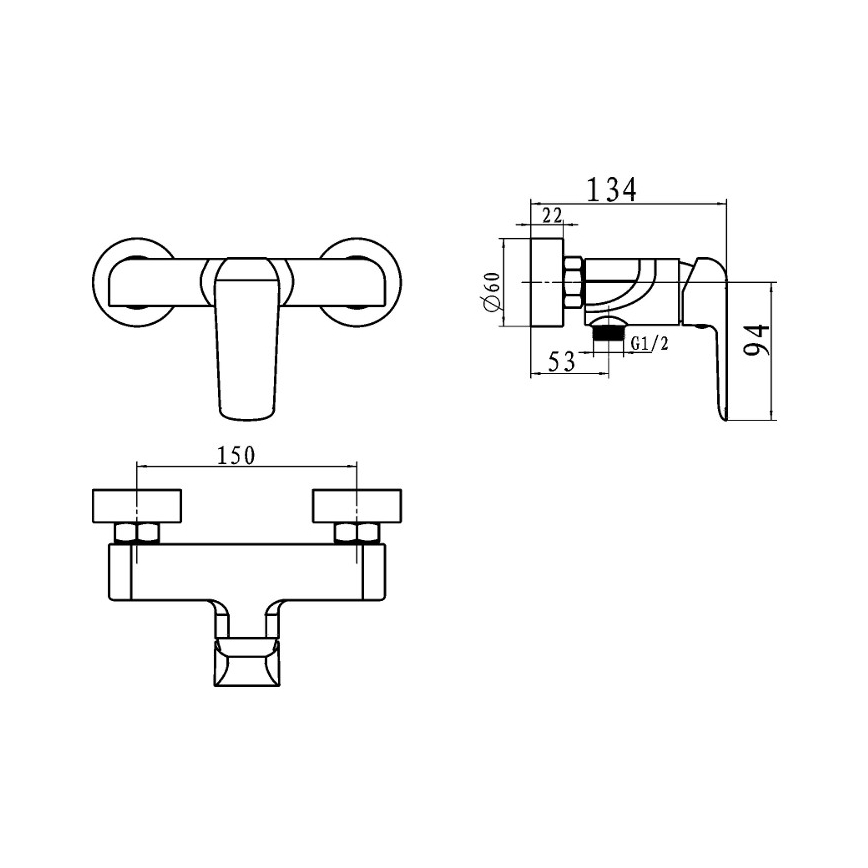 Novaservis - Душовий змішувач NOBLESS TINA глянцевий хром